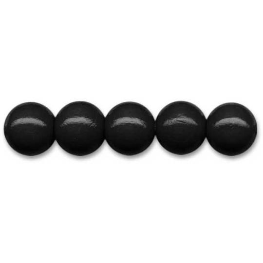 Sandras-Bastelladen Holzperlen Ø 8mm, 85 Stk., gebohrt Schwarz Schwarz