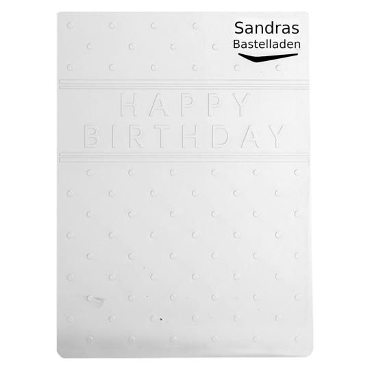 Sandras Embossing-Prägefolder/ -schablone 10,8x15cm Happy Birthday #2 Happy Birthday #2