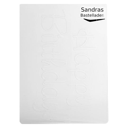 Sandras Embossing-Prägefolder/ -schablone 10,8x15cm Happy Birthday Happy Birthday