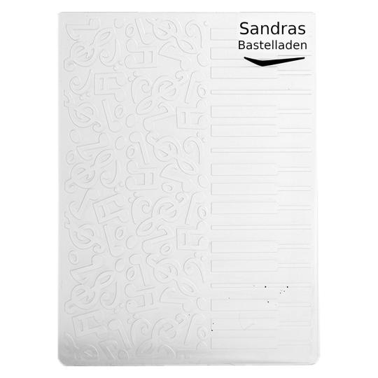 Sandras Embossing-Prägefolder/ -schablone 10,8x15cm Musik Musik