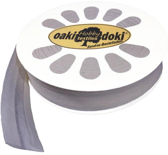 Schrägband / Einfassband Baumwolle Uni gefalzt 20m x 20mm 006-Hellgrau 006-Hellgrau