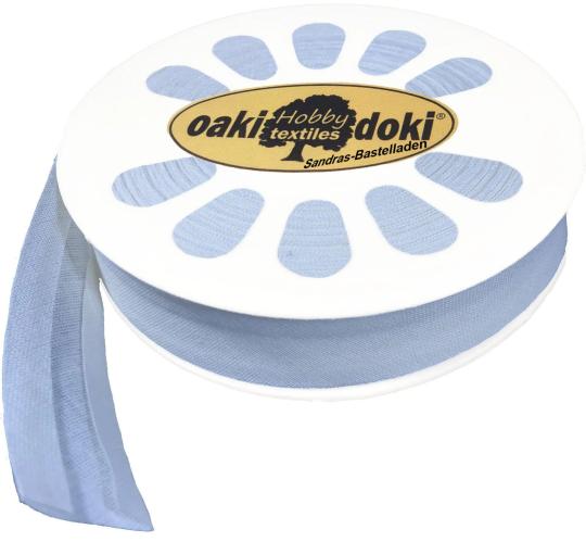 Schrägband / Einfassband Baumwolle Uni gefalzt 20m x 20mm 259-Eisblau 259-Eisblau