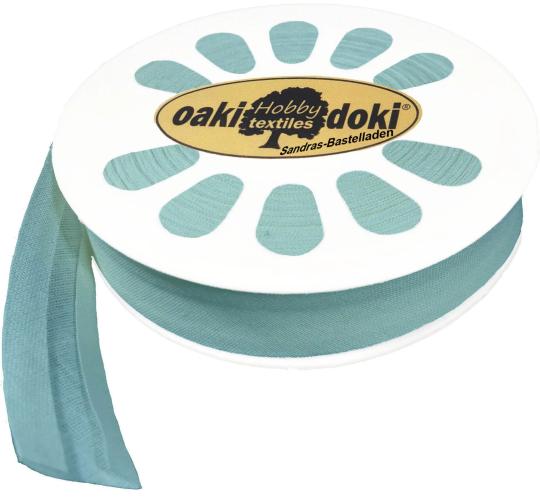 Schrägband / Einfassband Baumwolle Uni gefalzt 20m x 20mm 428-Pastellgrün 428-Pastellgrün