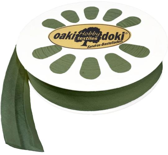 Schrägband / Einfassband Baumwolle Uni gefalzt 20m x 20mm 573-Altgrün 573-Altgrün