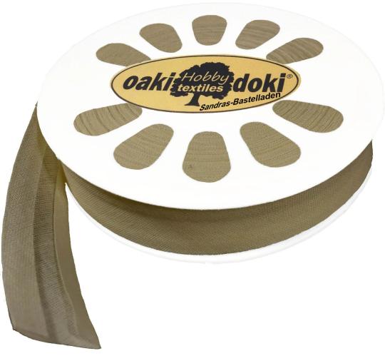 Schrägband / Einfassband Baumwolle Uni gefalzt 20m x 20mm 837-Mocca 837-Mocca