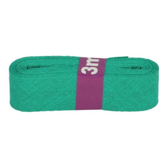 Schrägband / Einfassband Baumwolle Uni gefalzt 3m x 12mm 433-Tannengrün 433-Tannengrün