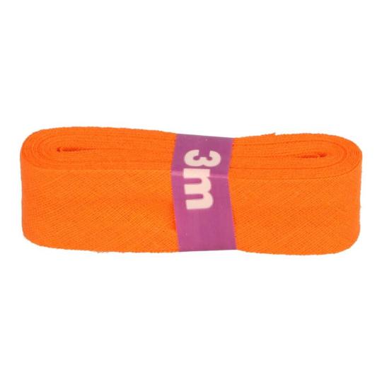 Schrägband / Einfassband Baumwolle Uni gefalzt 3m x 12mm 693-Terrakotta 693-Terrakotta