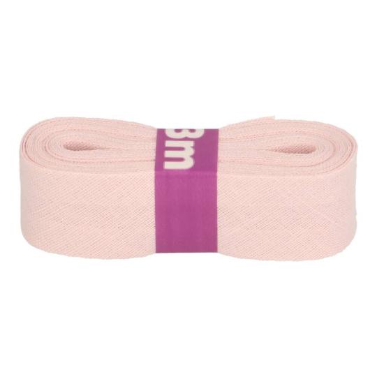 Schrägband / Einfassband Baumwolle Uni gefalzt 3m x 12mm 717-Zartrosa 717-Zartrosa