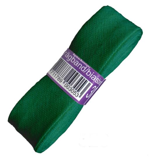Schrägband / Einfassband Baumwolle Uni gefalzt 3m x 20mm 433-Tannengrün 433-Tannengrün