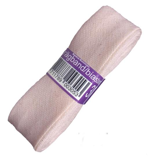 Schrägband / Einfassband Baumwolle Uni gefalzt 3m x 20mm 717-Vintage Rosa 717-Vintage Rosa