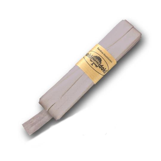 Schrägband / Einfassband Baumwolle Uni gefalzt 5m x 12mm 006-Hellgrau 006-Hellgrau