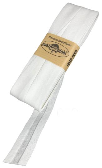 Schrägband / Einfassband Baumwolle Uni gefalzt 5m x 20mm 089-Creme 089-Creme