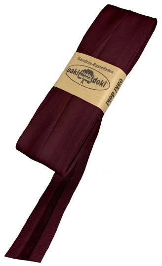 Schrägband / Einfassband Baumwolle Uni gefalzt 5m x 20mm 151-Bordeaux 151-Bordeaux