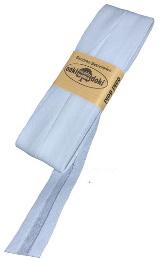 Schrägband / Einfassband Baumwolle Uni gefalzt 5m x 20mm 259-Eisblau 259-Eisblau