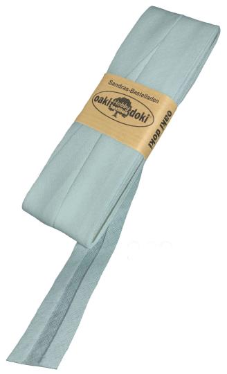 Schrägband / Einfassband Baumwolle Uni gefalzt 5m x 20mm 368-Pastelltürkis 368-Pastelltürkis