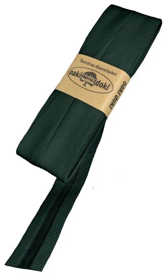 Schrägband / Einfassband Baumwolle Uni gefalzt 5m x 20mm 410-Waldgrün 410-Waldgrün