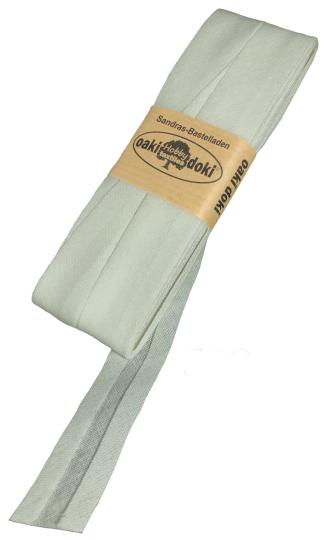 Schrägband / Einfassband Baumwolle Uni gefalzt 5m x 20mm 506-Weißgrün 506-Weißgrün