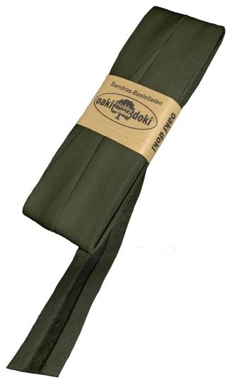 Schrägband / Einfassband Baumwolle Uni gefalzt 5m x 20mm 542-Dunkelgrün 542-Dunkelgrün