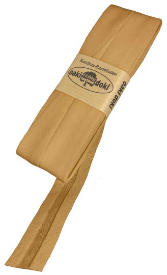 Schrägband / Einfassband Baumwolle Uni gefalzt 5m x 20mm 641-Ocker 641-Ocker