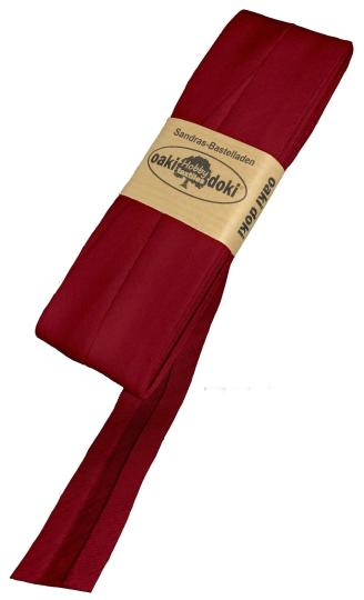 Schrägband / Einfassband Baumwolle Uni gefalzt 5m x 20mm 751-Weinrot 751-Weinrot