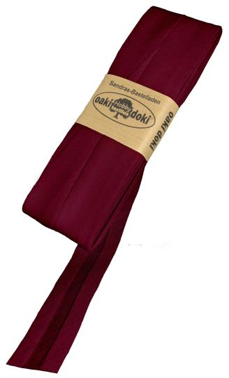 Schrägband / Einfassband Baumwolle Uni gefalzt 5m x 20mm 763-Beere 763-Beere
