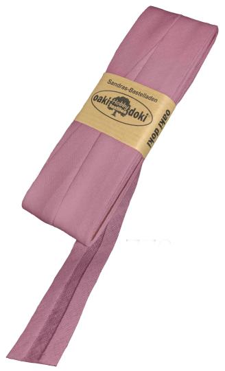 Schrägband / Einfassband Baumwolle Uni gefalzt 5m x 20mm 776-Dunkel Altrosa 776-Dunkel Altrosa