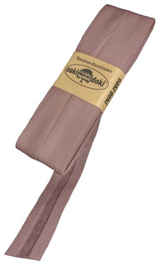 Schrägband / Einfassband Baumwolle Uni gefalzt 5m x 20mm 884-Teddybraun 884-Teddybraun