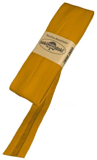 Schrägband / Einfassband Baumwolle Uni gefalzt 5m x 20mm 950-Senf 950-Senf