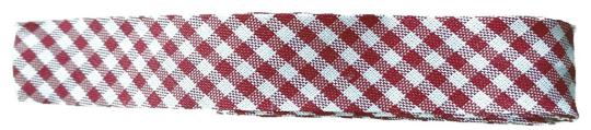 Schrägband / Einfassband Baumwolle mit Muster gefalzt 2m x 20mm 1234-Vichy / Kariert Weinrot-Weiß 1234-Vichy / Kariert Weinrot-Weiß