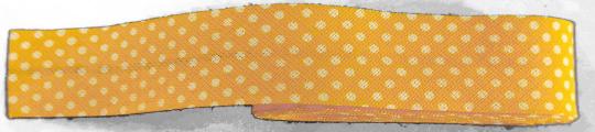 Schrägband / Einfassband Baumwolle mit Muster gefalzt 2m x 20mm 1269-Punkte Sonnengelb-Weiß 1269-Punkte Sonnengelb-Weiß