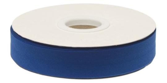 Schrägband / Einfassband Polycotton Uni gefalzt 20m x 20mm Kobaltblau Kobaltblau