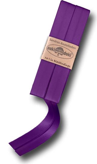 Schrägband / Einfassband Satin gefalzt 2m x 20mm 183-Violett 183-Violett