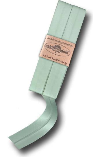 Schrägband / Einfassband Satin gefalzt 2m x 20mm 406-Hell-Mint 406-Hell-Mint