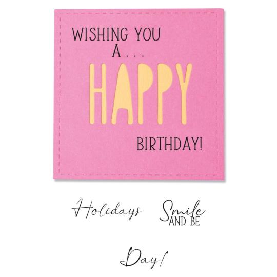 Sizzix Framelits Stanzer Set 5tlg. mit Stempel - Geburtstags Fenster by Olivia Rose 