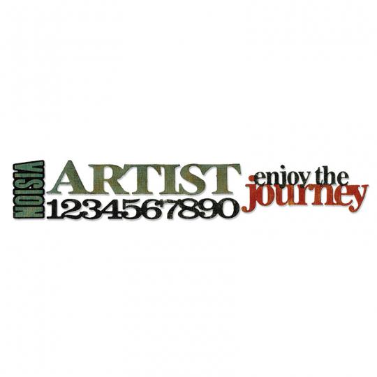 Sizzix Stanzer Sizzlits Decorative Strip - Stacked Artful Words by Tim Holtz 