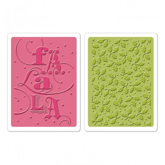 Sizzix Textured Impressions Embossing Folders 2er Set - Fa La La Set by Brenda Walton 
