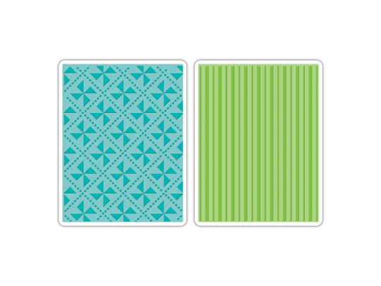Sizzix Textured Impressions Embossing Folders 2tlg - Pinwheels & Stripes Set by Eileen H 