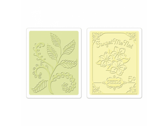 Sizzix Textured Impressions Prägefolder 2 Stk. - Ferns & Seed Packet Set 