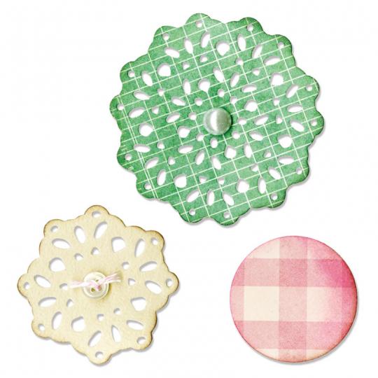 Sizzix Thinlits Stanzer Set 3 Stück - Lace, Layering Decorator by Scrappy Cat 