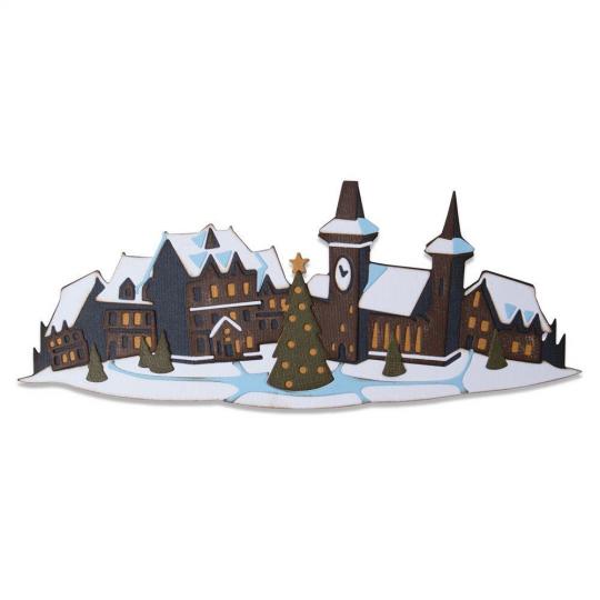 Sizzix Thinlits Stanzer Set 7tlg.- Winterdorf Colorize by Tim Holtz 