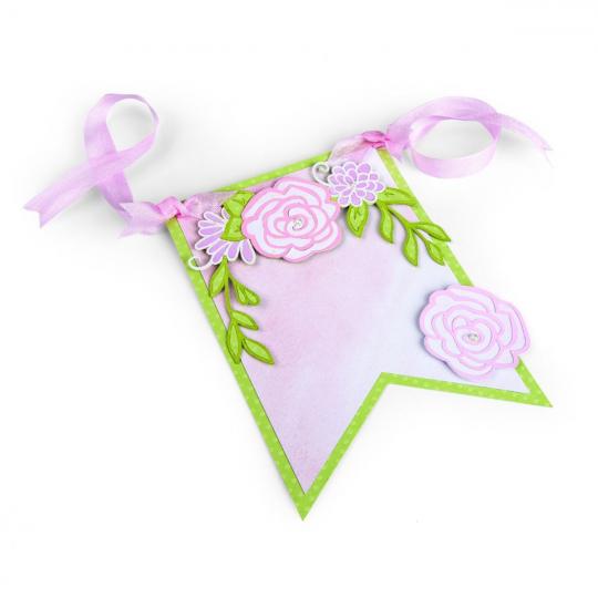 Sizzix Thinlits Stanzer Set 9tlg. - Blumenbanner by David Tutera 