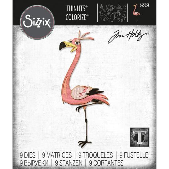 Sizzix Thinlits Stanzer Set 9tlg. - Flamingo Gladys Colorize by Tim Holtz 