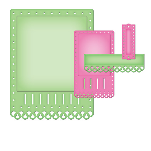 Spellbinders Card Creator Nestabilities Stanz- & Prägeschablone A2 Fancy Ribbon Threader 4 Stanzer 
