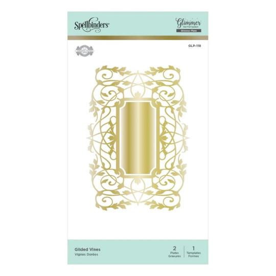 Spellbinders Glimmer Heißfolienstempel - Vintage-Rahmen (vergoldete Ranken) 