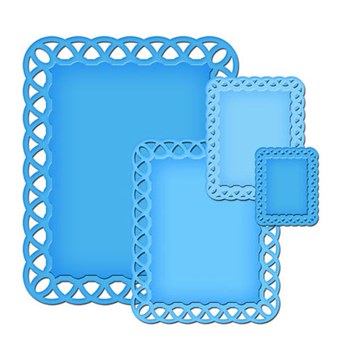 Spellbinders Nestabilities Stanz- & Prägeschablone Lattice Rectangles 4 Stanzer 