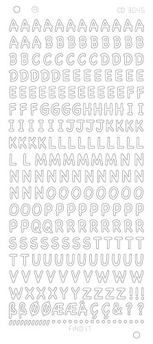 Spiegel-Stickerbogen Alphabet Platinum 100 x 230mm 