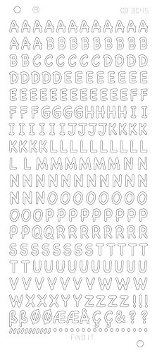 Spiegel-Stickerbogen Alphabet Platinum 100 x 230mm Gold Gold
