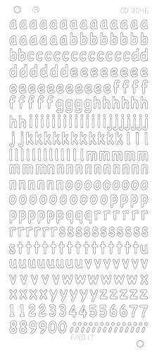 Spiegel-Stickerbogen Alphabet Platinum 100 x 230mm Silber Silber