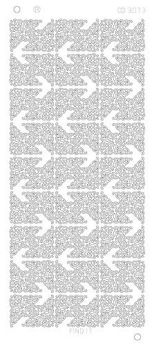 Spiegel-Stickerbogen Classic Ecken Platinum 100 x 230mm Silber Silber