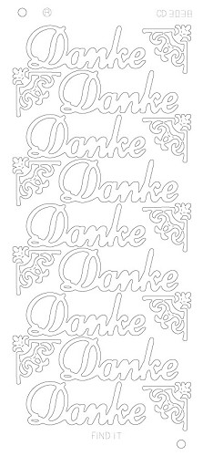Spiegel-Stickerbogen Danke Platinum 100 x 230mm 